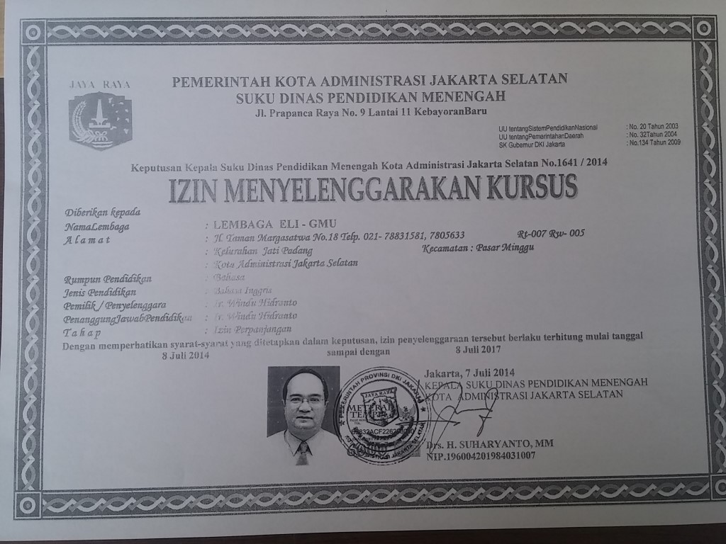 Perijinan ELIGMU ELIGMU